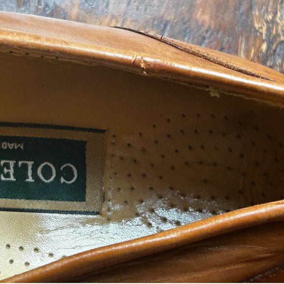 Cole Haan Brown Braided Leather Men's Slip on Dress Shoe Loafers Size 9.5N - Picture 10 of 10